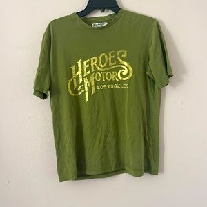 Olive Green Heroes Motor LA T-shirt